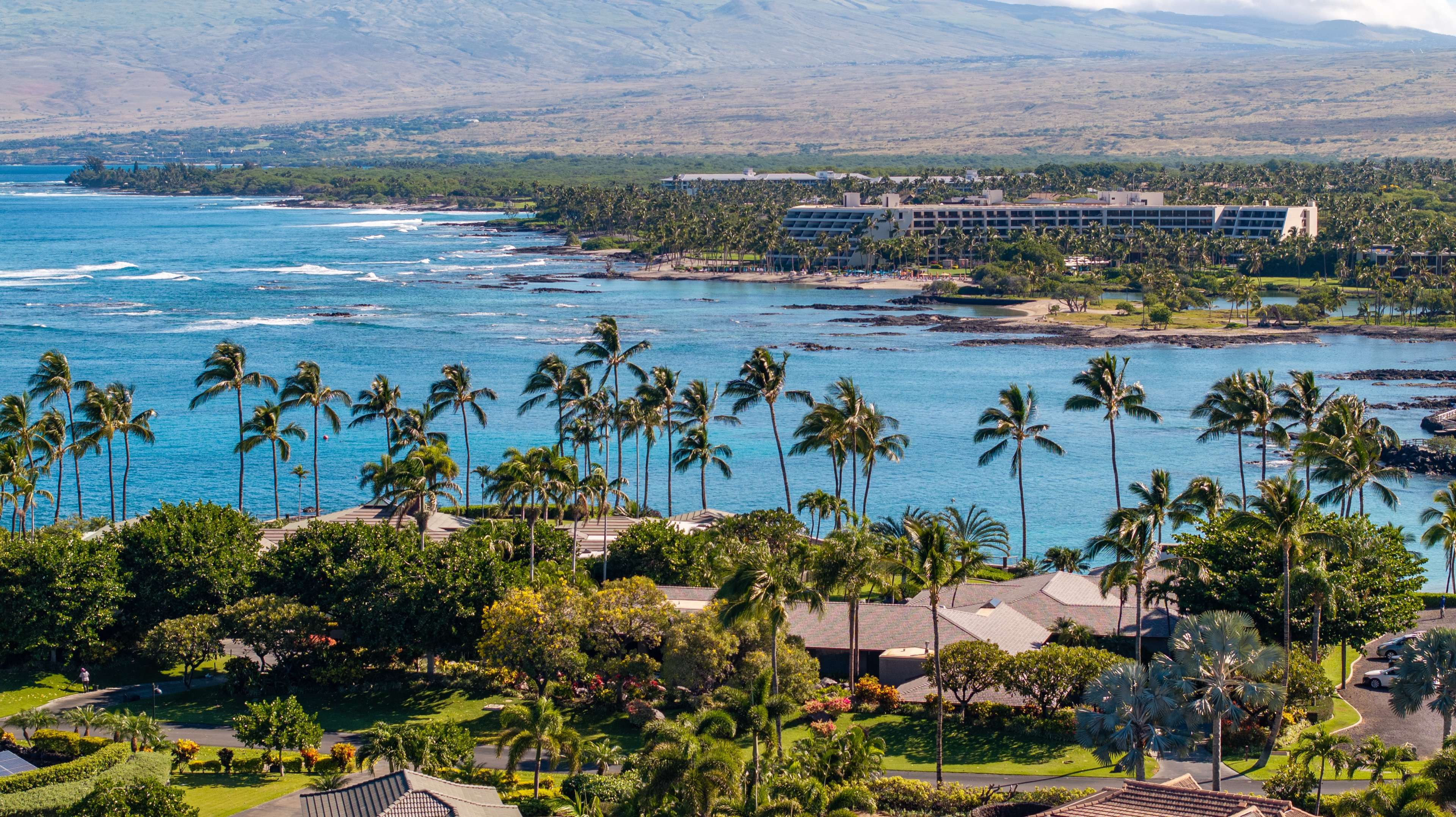 Aerial view of resorts along the Kohala Coast of Hawaiʻi island